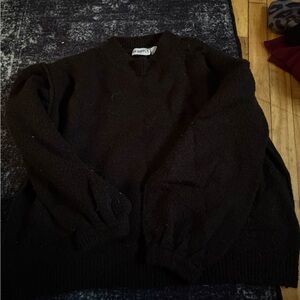 rag & bone Black V‑neck Knit Sweater
